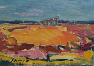 Werkverzeichnis Nr. 853, 1975, Dachauer Moos, Öl auf Karton, 38,3 x 52,8 cm,
						bez. u.l.:  K. Sommer 75