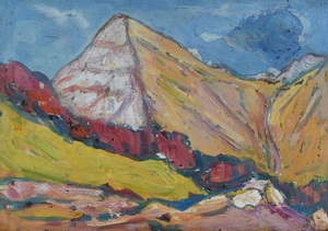 Werkverzeichnis Nr. 1323, um 1983, Notkarspitze, Öl auf Karton, 40,1 x 57,3 cm