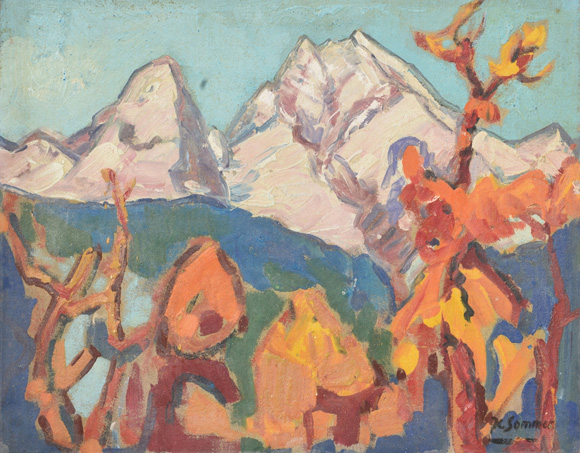 Watzmann, um 1965, Öl auf Hartfaser, 57,5 x 71,0 cm