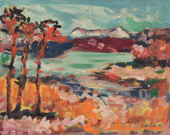 Großer Ostersee, 1972, Öl auf Hartfaser, 56,3 x 71,0 cm